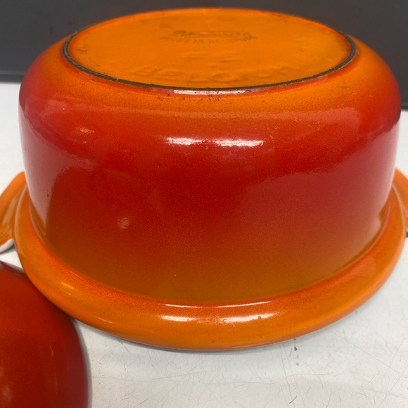 Descoware 17-A 16 FE Flame Orange Covered Casserole Pan Made inBelgium - Picture 13 of 16